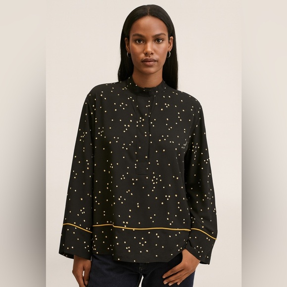 H&M Tops - H&M Polka Dot Black White Blouse Size 12 (NWOT)